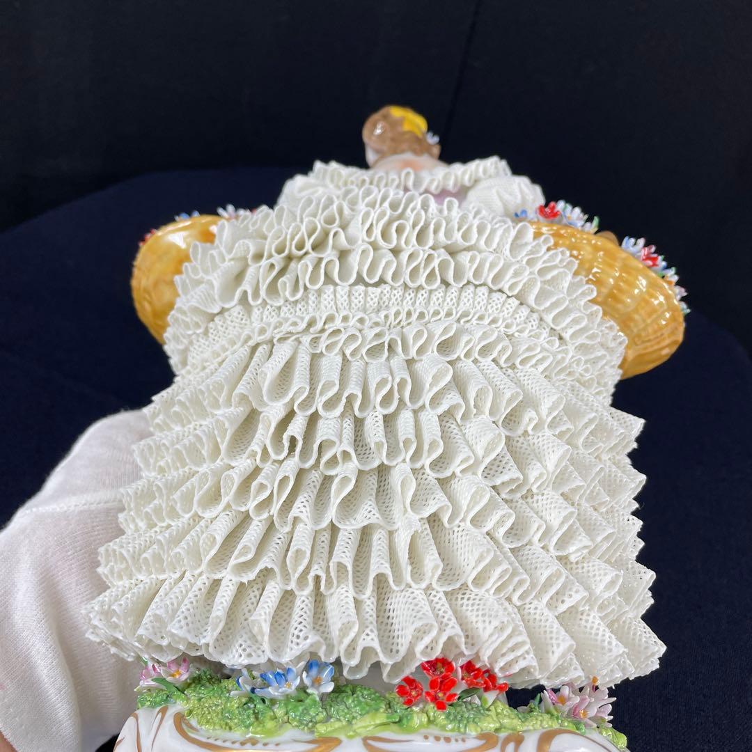 sitzendorfer/ジッツェンドルファ、フィギュリン、大きな花かご