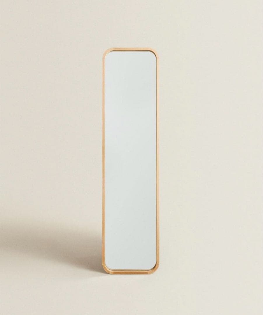 ナチュラルウッド スタンドミラー 大型