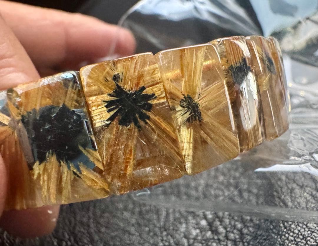 太陽放射ルチルバングル　高品質　15.5mm 内径17cm 瀧原宮浄化品