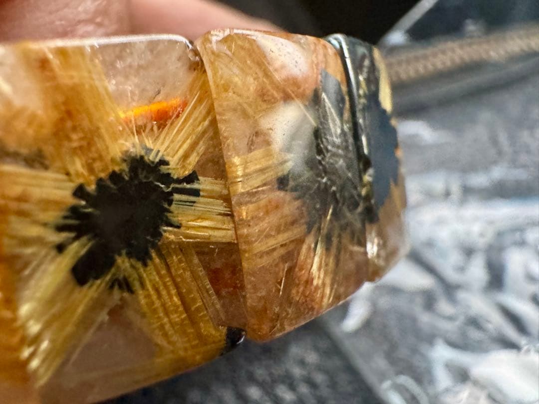 太陽放射ルチルバングル　高品質　15.5mm 内径17cm 瀧原宮浄化品