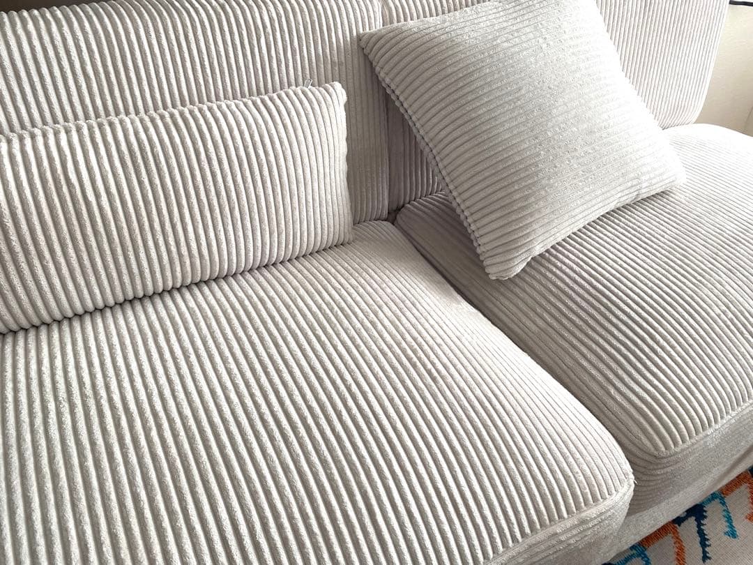 ニトリ　収納付きホワイトコーナーソファ