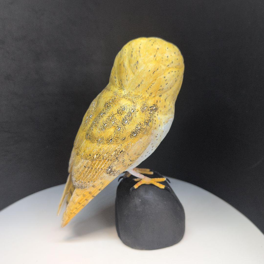 リアル　「メンフクロウ」　野鳥彫刻　 バードカービング　木彫りの野鳥