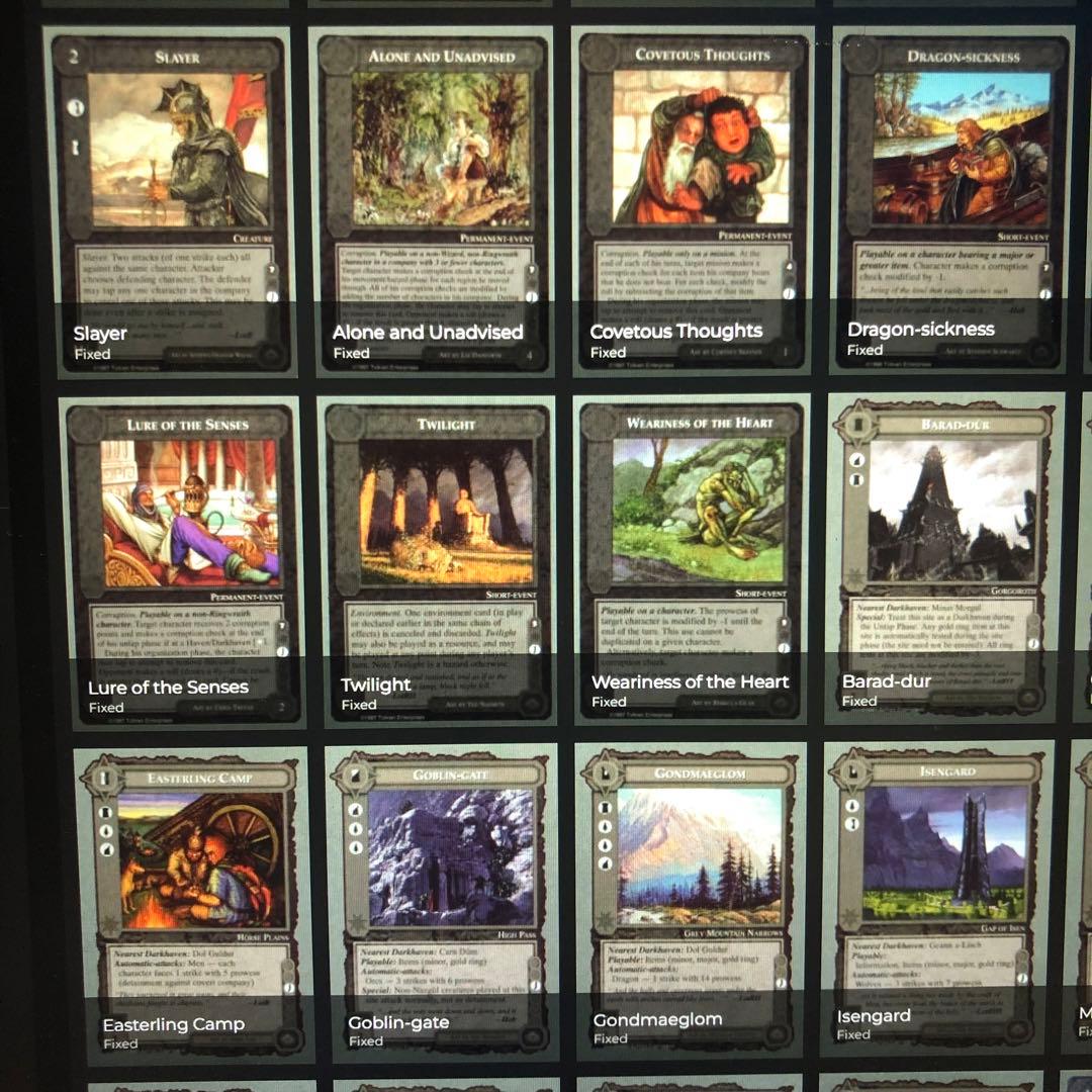 ミドルアース カード チャレンジデッキJ ccg コンプ 指輪物語 希少