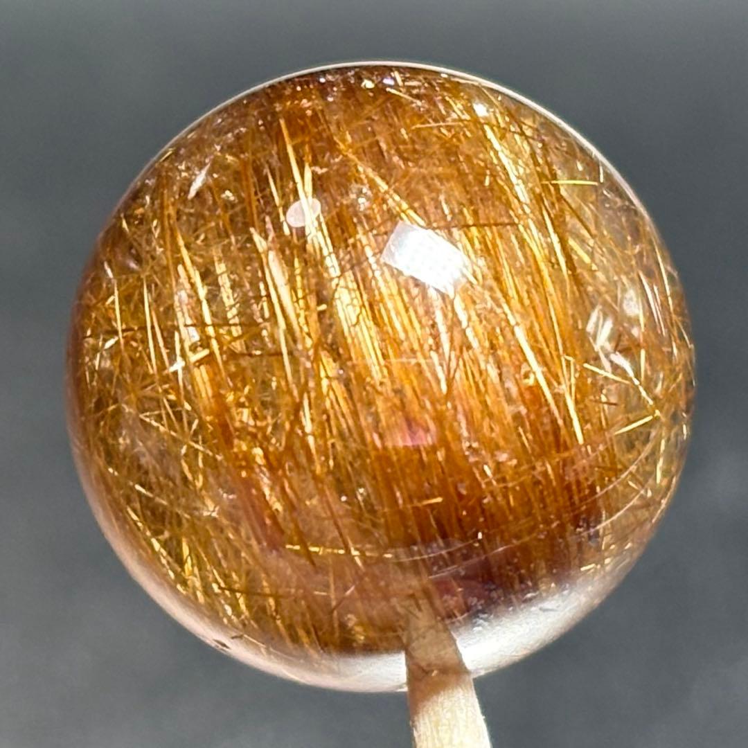 極上　大粒キャッツアイ　ブラウンルチルクォーツK831