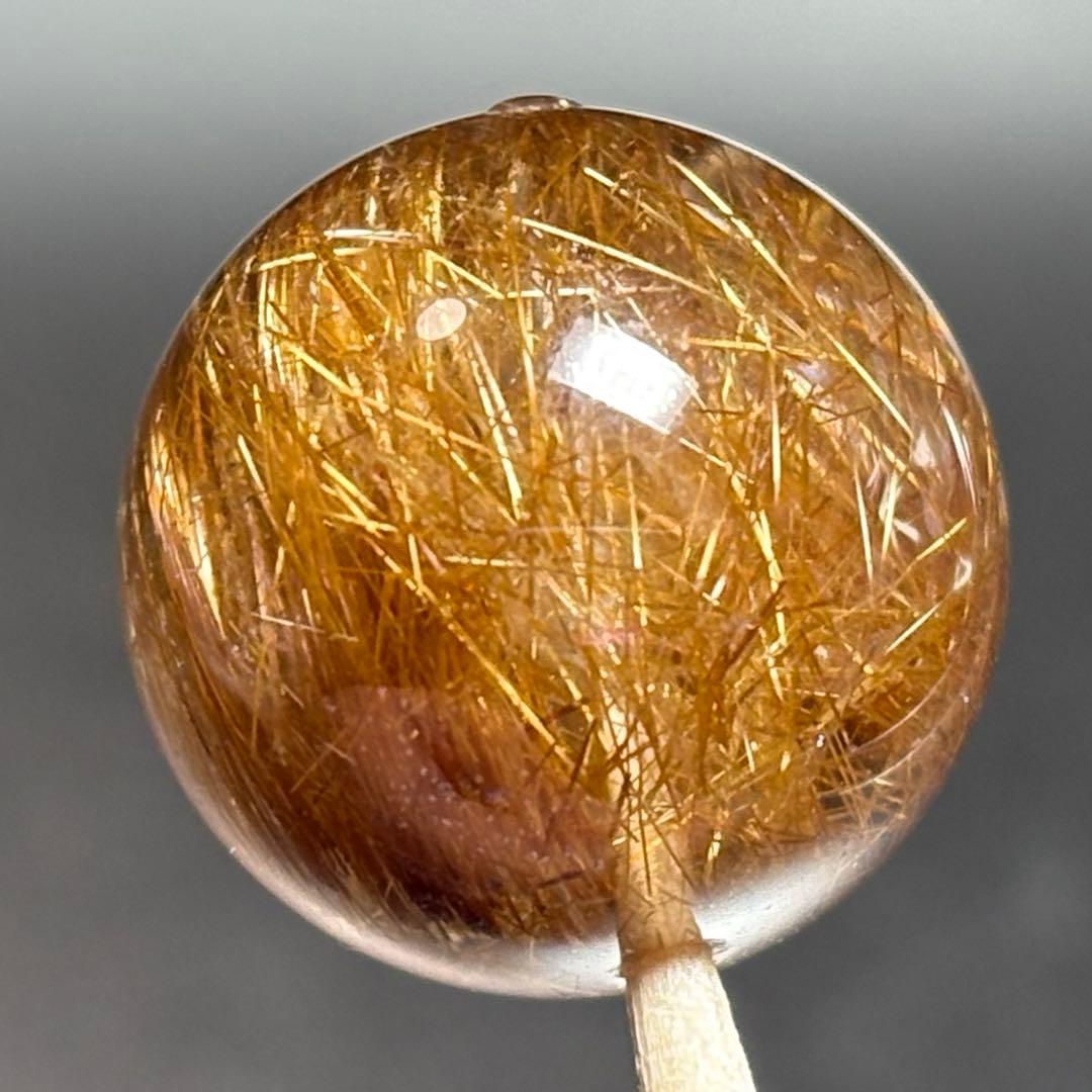 極上　大粒キャッツアイ　ブラウンルチルクォーツK831