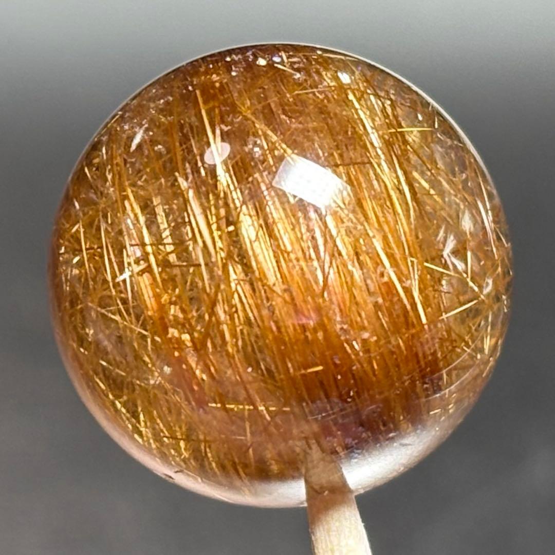 極上　大粒キャッツアイ　ブラウンルチルクォーツK831