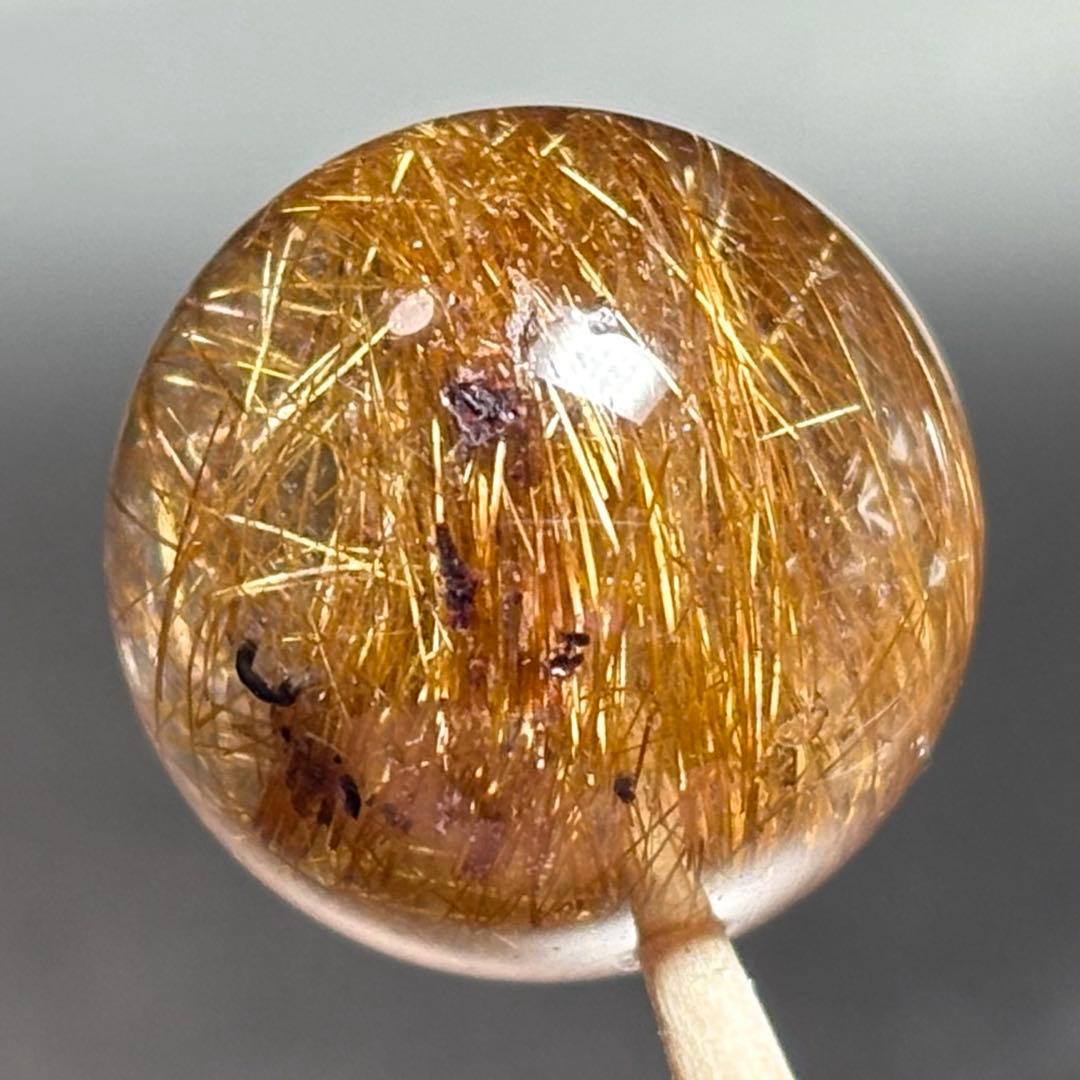 極上　大粒キャッツアイ　ブラウンルチルクォーツK831