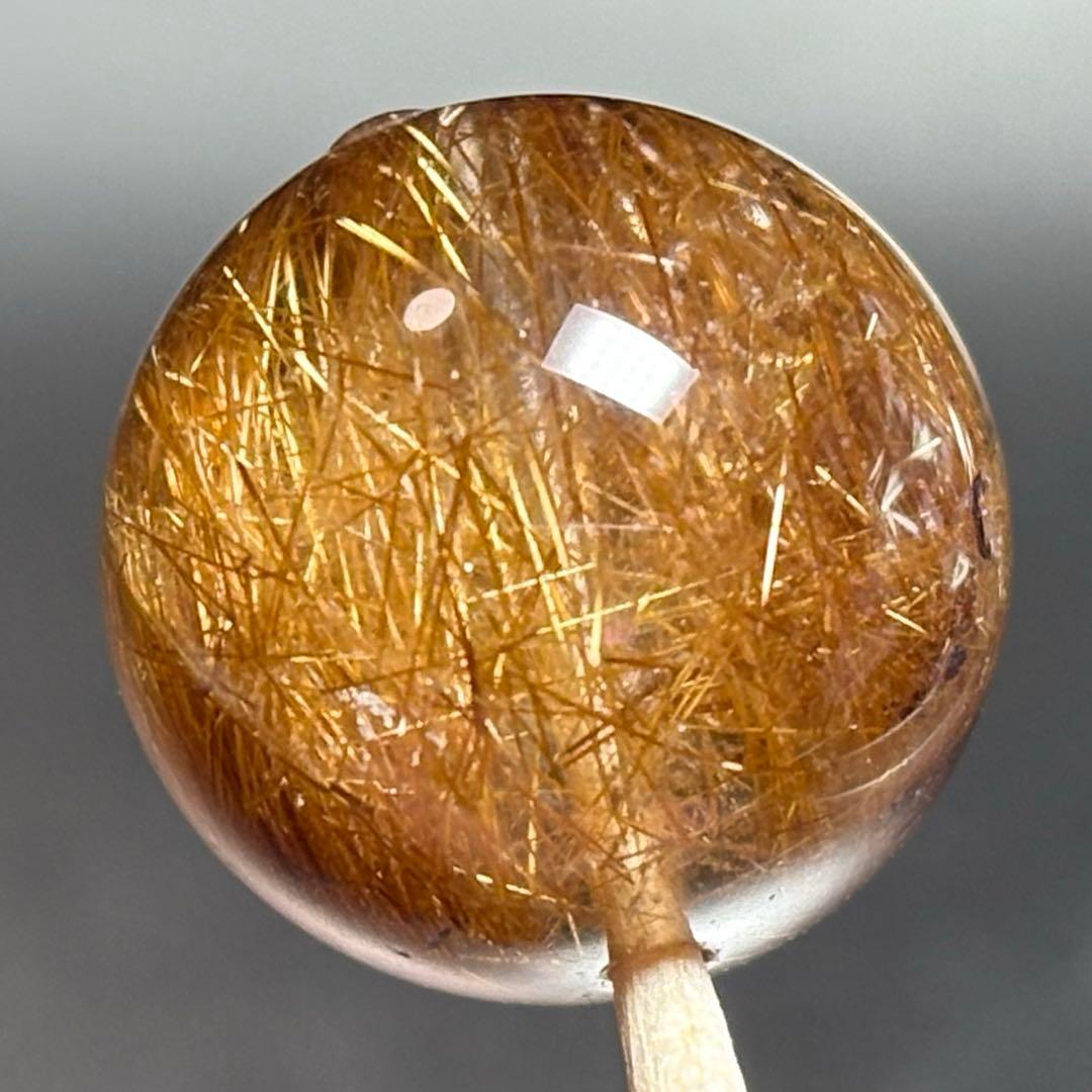 極上　大粒キャッツアイ　ブラウンルチルクォーツK831