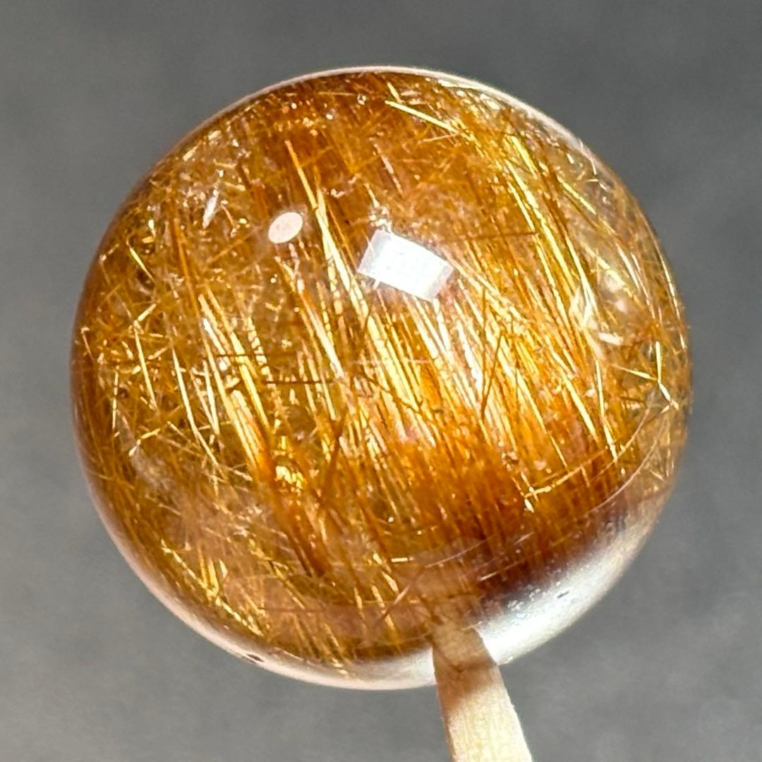 極上　大粒キャッツアイ　ブラウンルチルクォーツK831