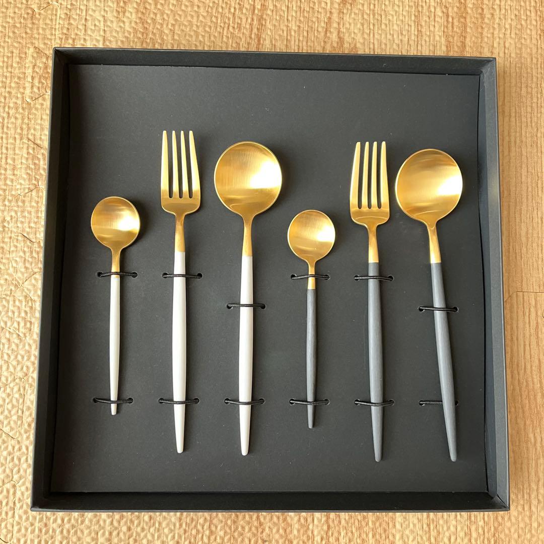 【期間限定割引】Cutipol カトラリーセット 6点 ゴールド