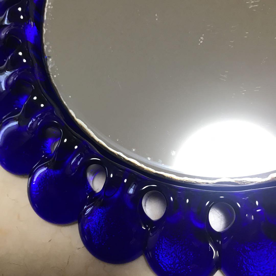 アンティーク 佐々木クリスタル 瑠璃色の鏡♫ - メルカリ