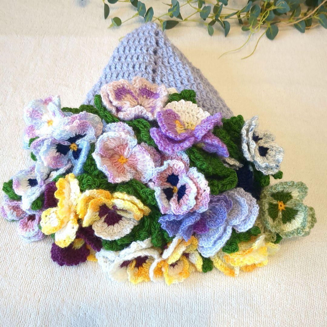 ブーケブランケット 花束ブランケット パンジー - メルカリ