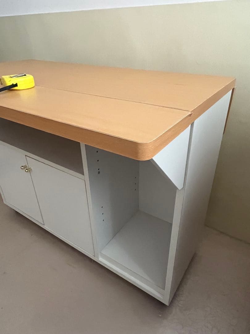 ホワイト木製収納テーブル