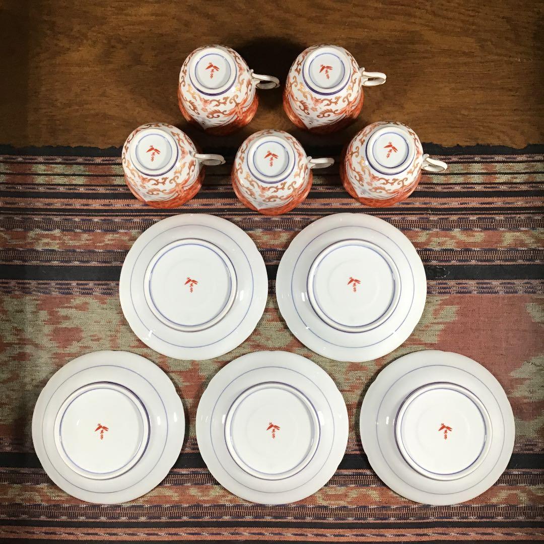 其泉 鹿鳴館『赤濃金彩 唐草』 カップ&ソーサー ミート皿 5組 - メルカリ