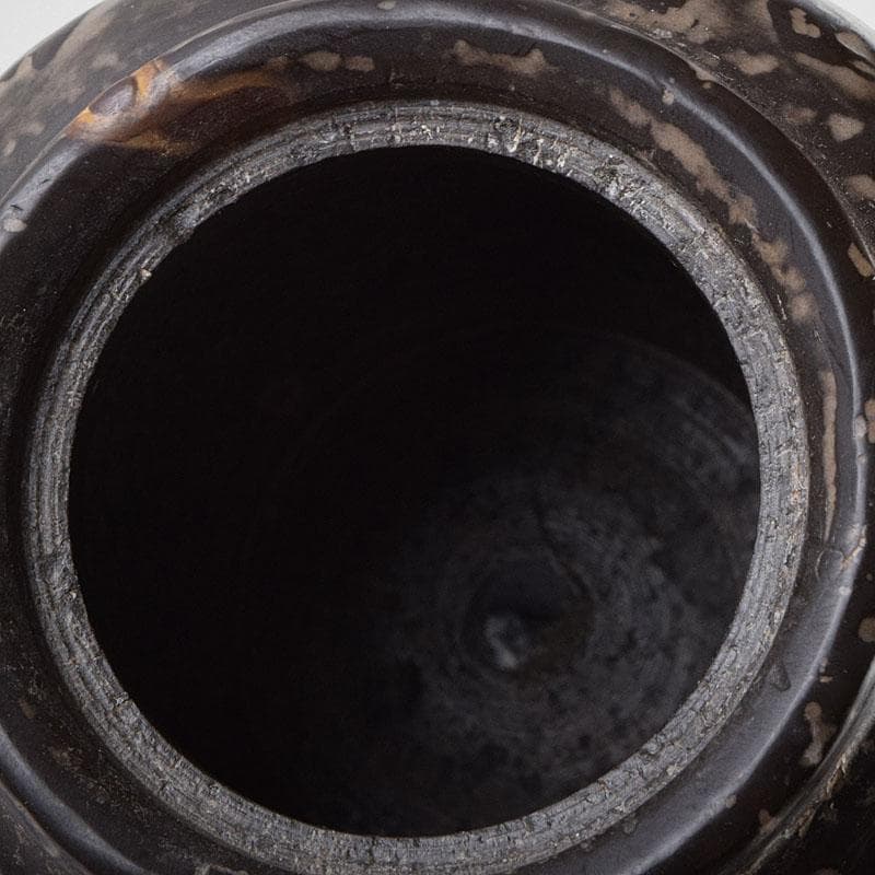 中国　黒石製　竹文　蓋物　N　R9378