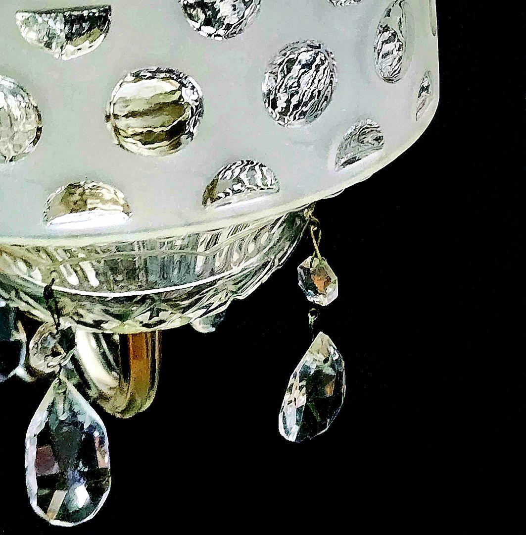 【昭和レトロ】ガラス製シャンデリア_水玉(壁用)