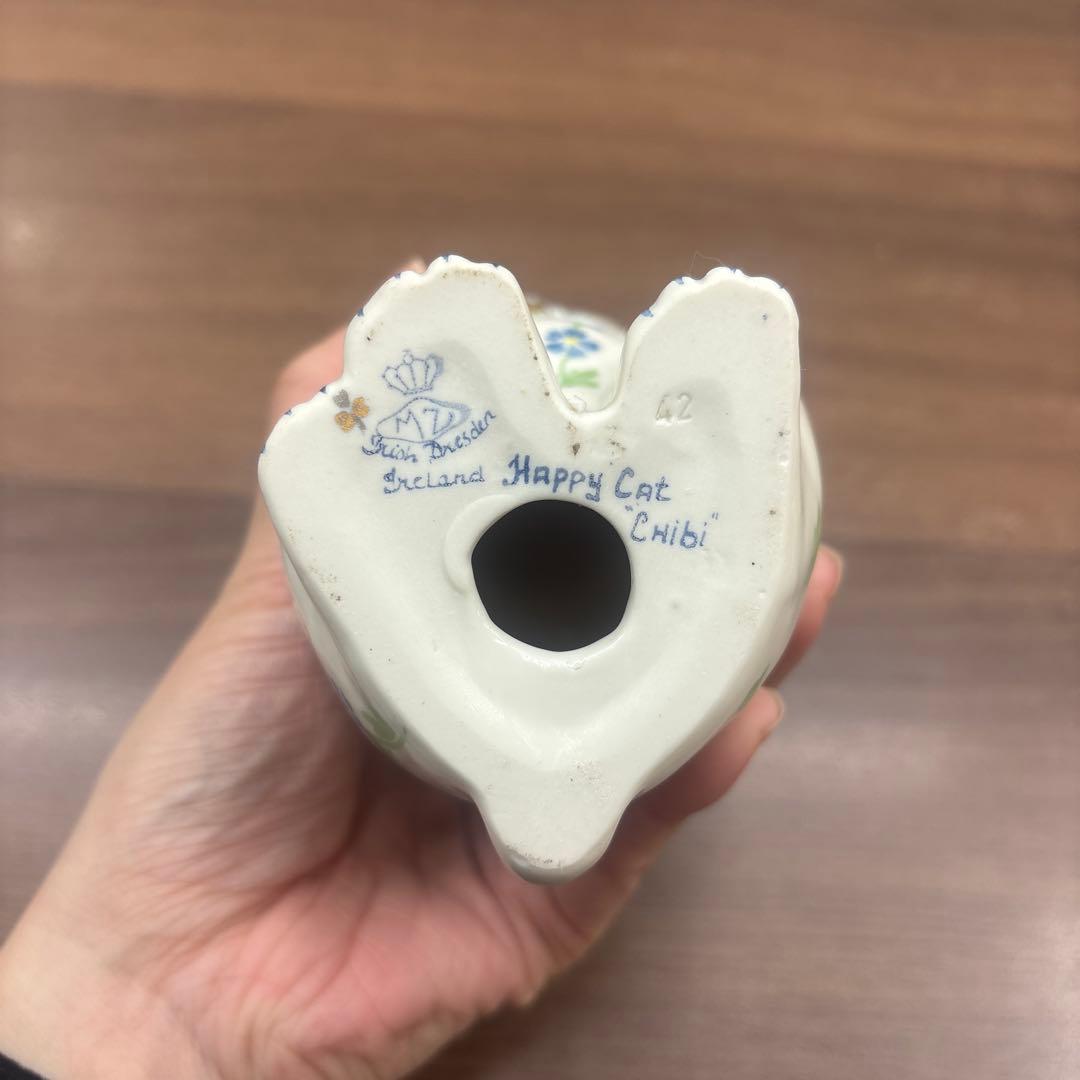 アイリッシュドレスデン　Happy Cat　招き猫　フィギュアリン