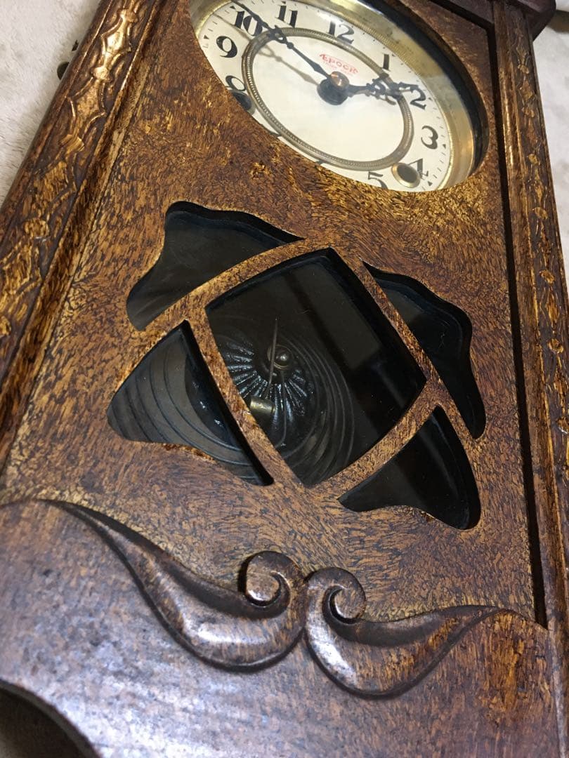 大正〜戦前 ゼンマイ振り子時計 整備済み 美品