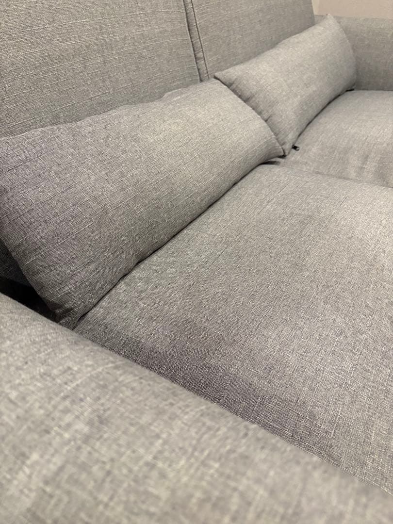 【大川家具】グレーソファ ３人掛け