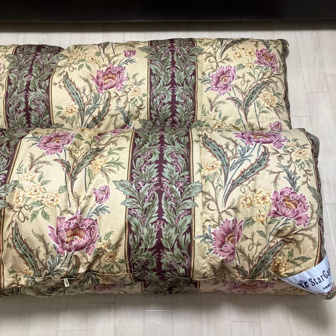 京都西川　Star Candle 花柄 羽毛布団　シングル