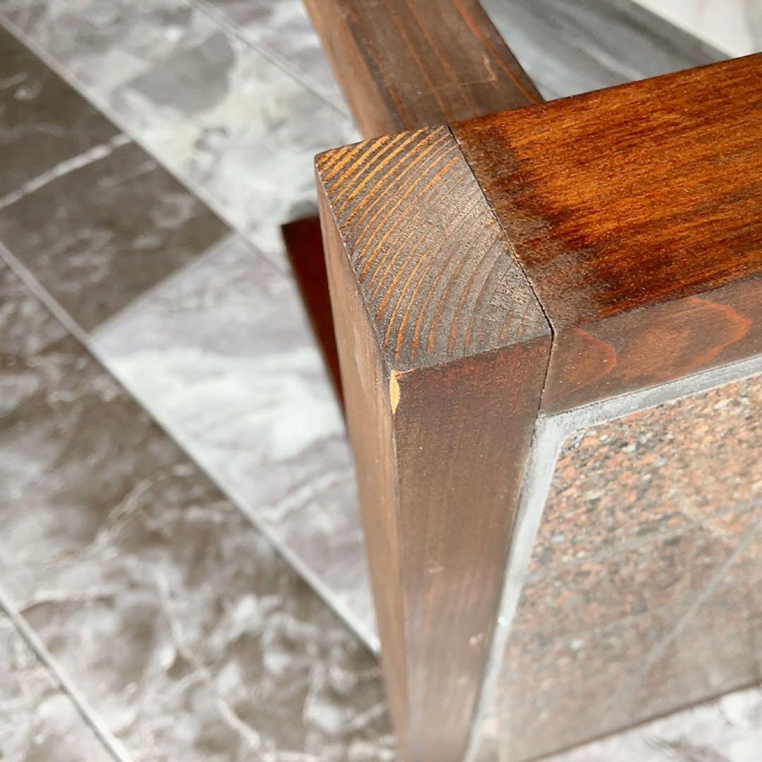 アジアンテイスト タイルトップサイドテーブル 木製 オリエンタル