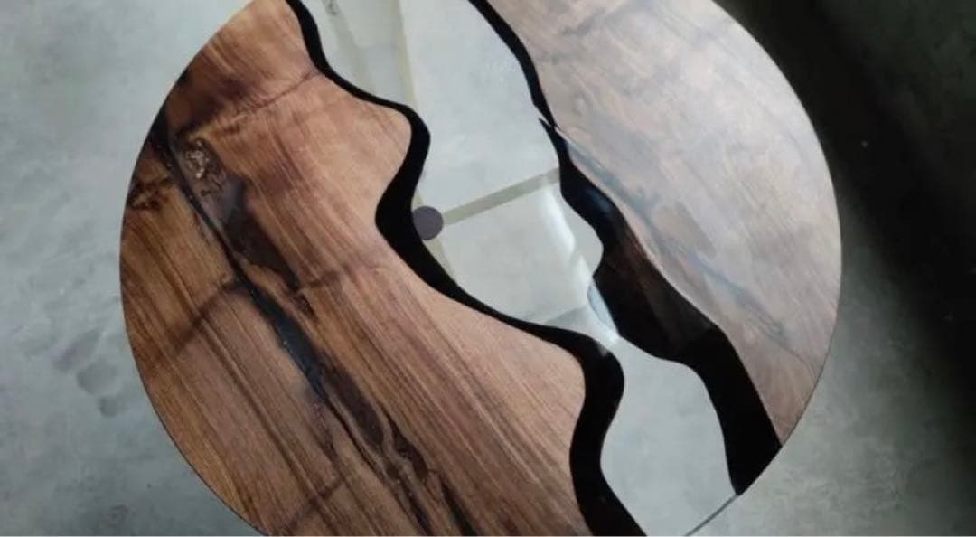 レジンテーブル/プレミアムグレー/リバーテーブル/ハンドメイド/一点物/値引き可