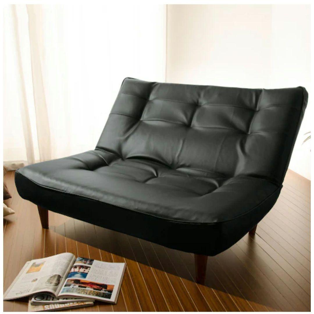 ニトリ　NITORI　リクライニングソファ (リミット BK)　ブラック