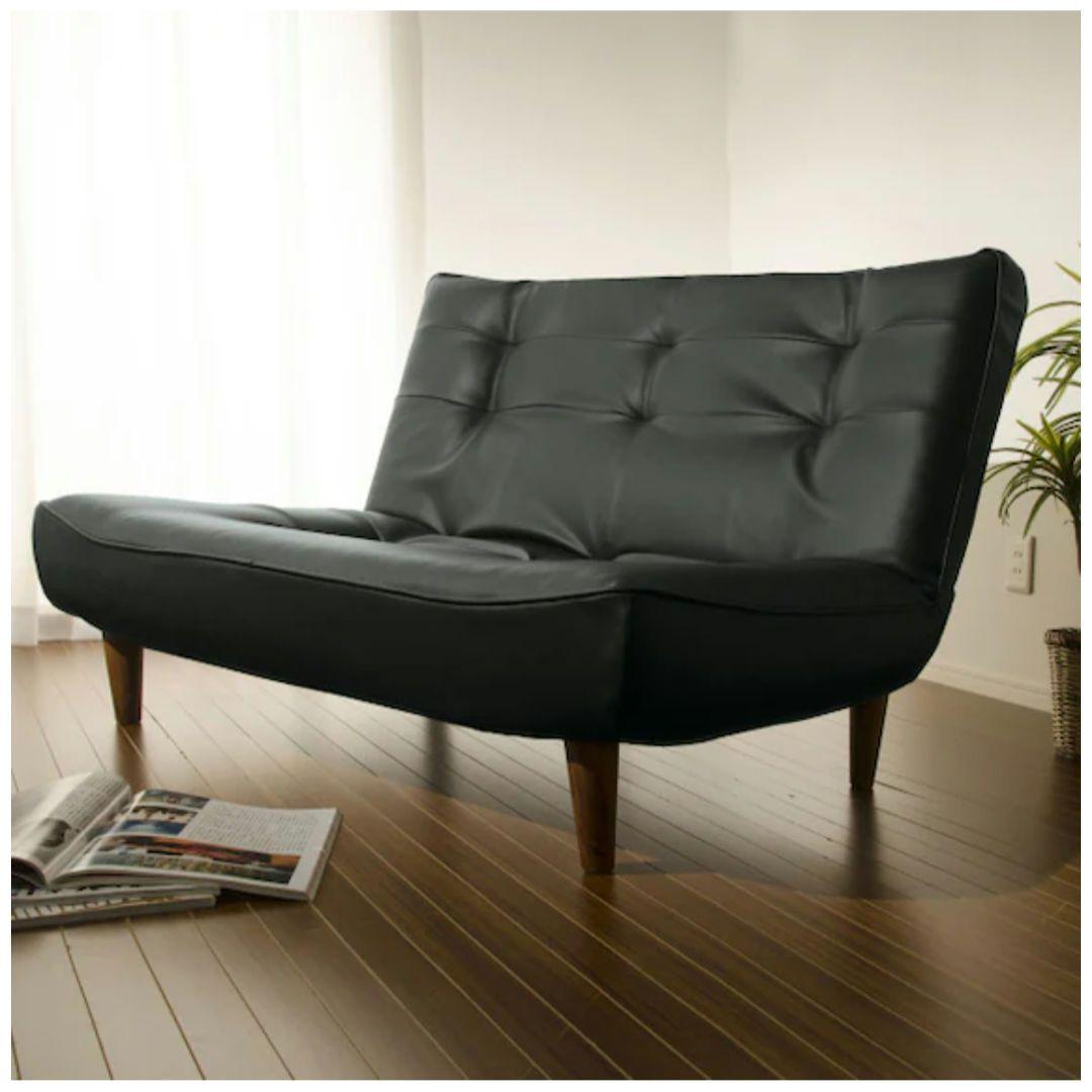 ニトリ　NITORI　リクライニングソファ (リミット BK)　ブラック