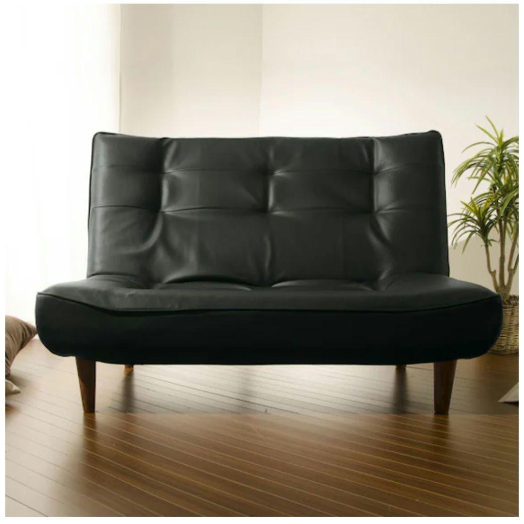 ニトリ　NITORI　リクライニングソファ (リミット BK)　ブラック