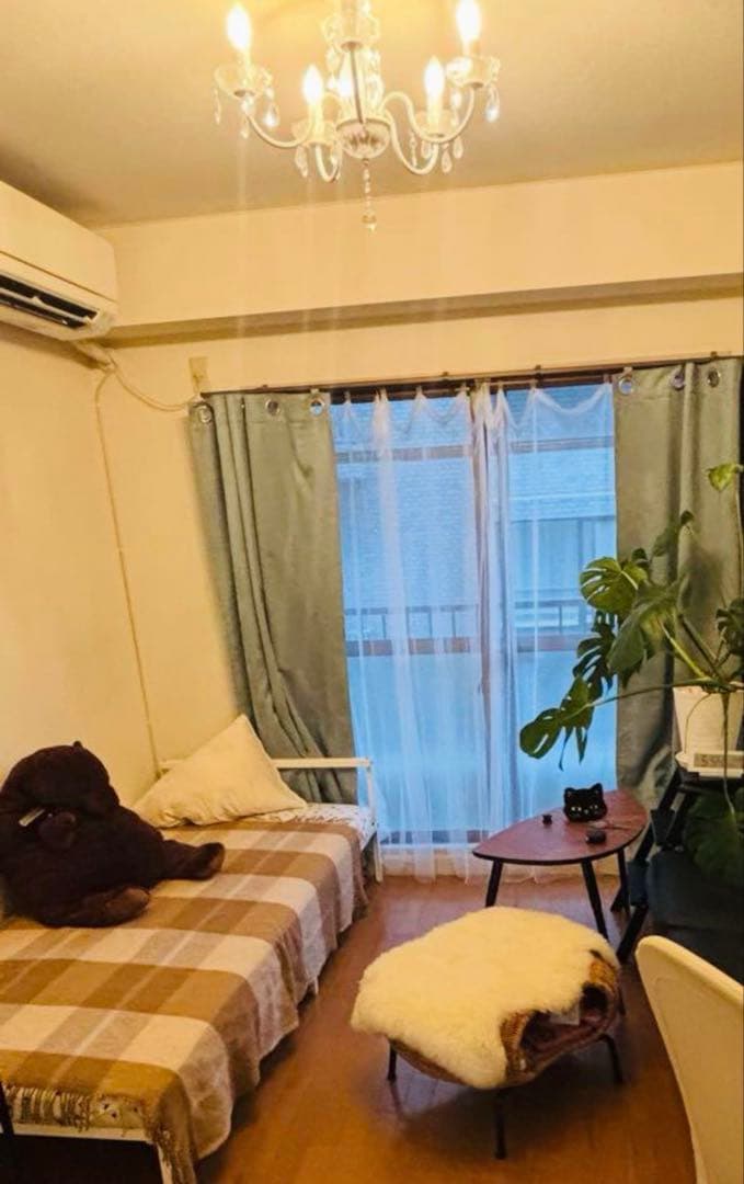 IKEA FYRTIO シャンデリア5灯 ホワイト 電球付き 北欧 クリスタル調