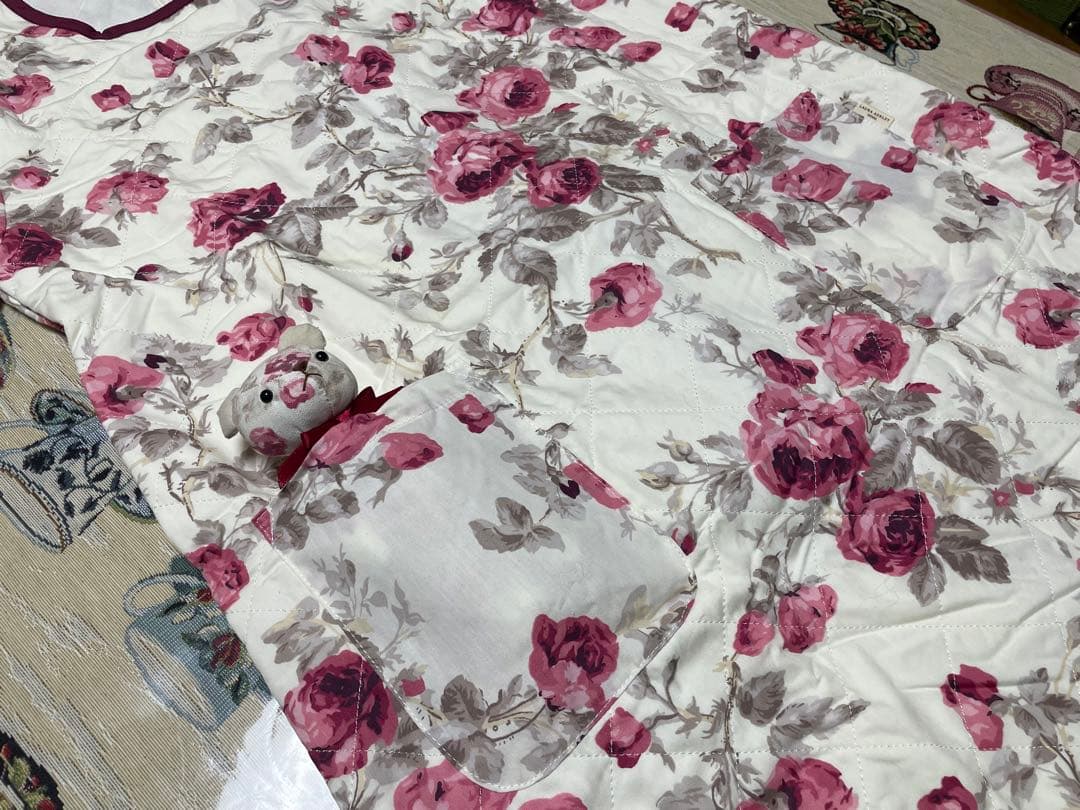 レア未使用 ローラアシュレイ ロージズ ワンピース エプロン リボン