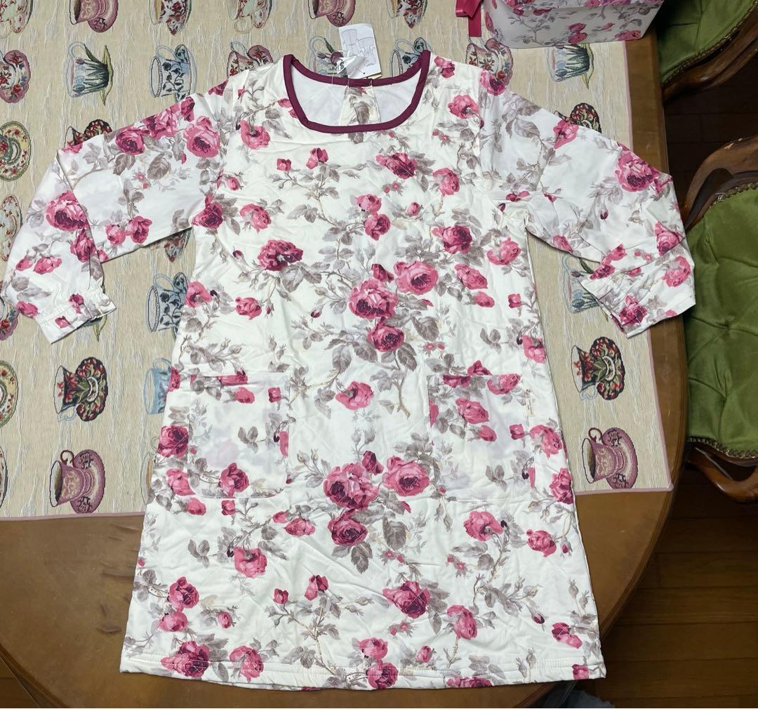 レア未使用 ローラアシュレイ ロージズ ワンピース エプロン リボン