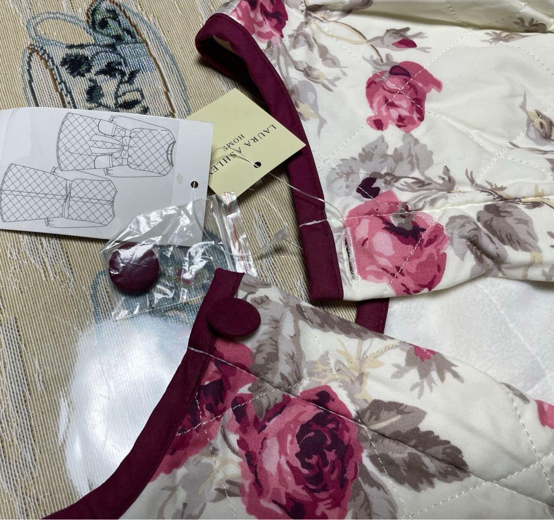 レア未使用 ローラアシュレイ ロージズ ワンピース エプロン リボン