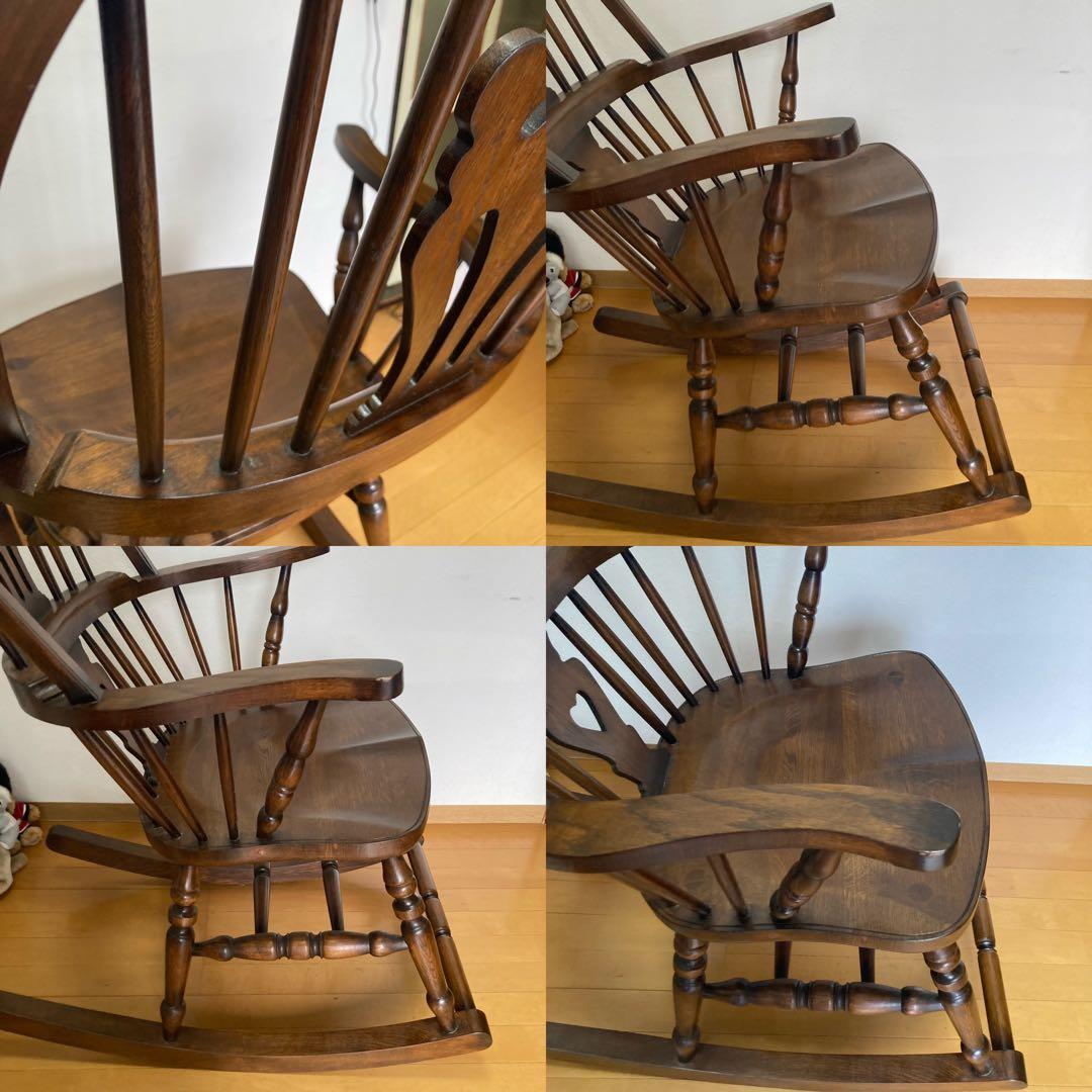 ロッキングチェア 木製 1脚ソファー オーク アンティークチェア　ハート