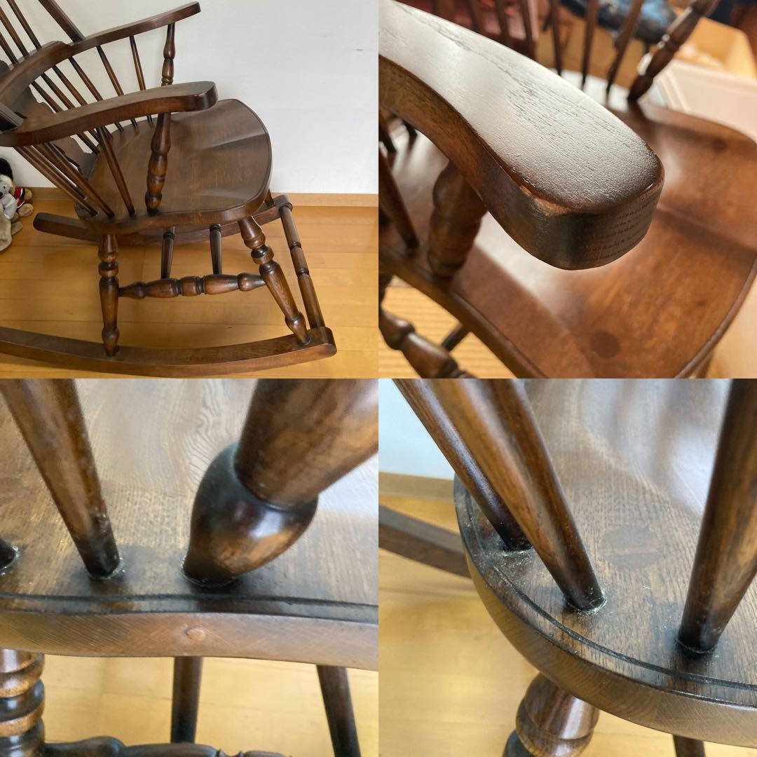 ロッキングチェア 木製 1脚ソファー オーク アンティークチェア　ハート