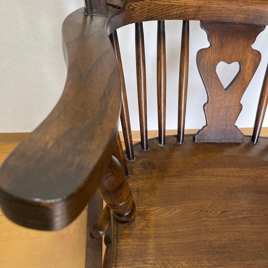 ロッキングチェア 木製 1脚ソファー オーク アンティークチェア　ハート