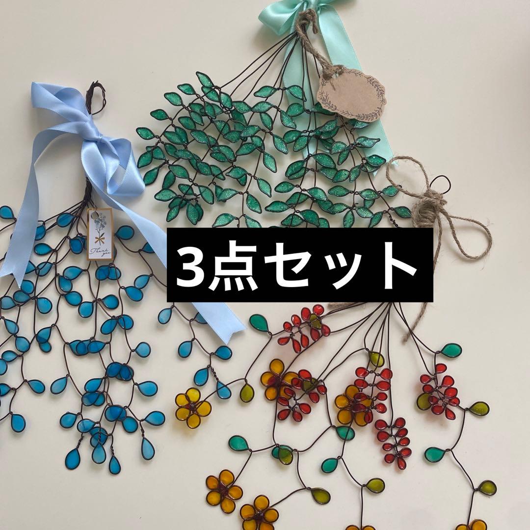 壁飾り ワイヤーアート ワイヤークラフト 雫 しずく 花 針金 レジン