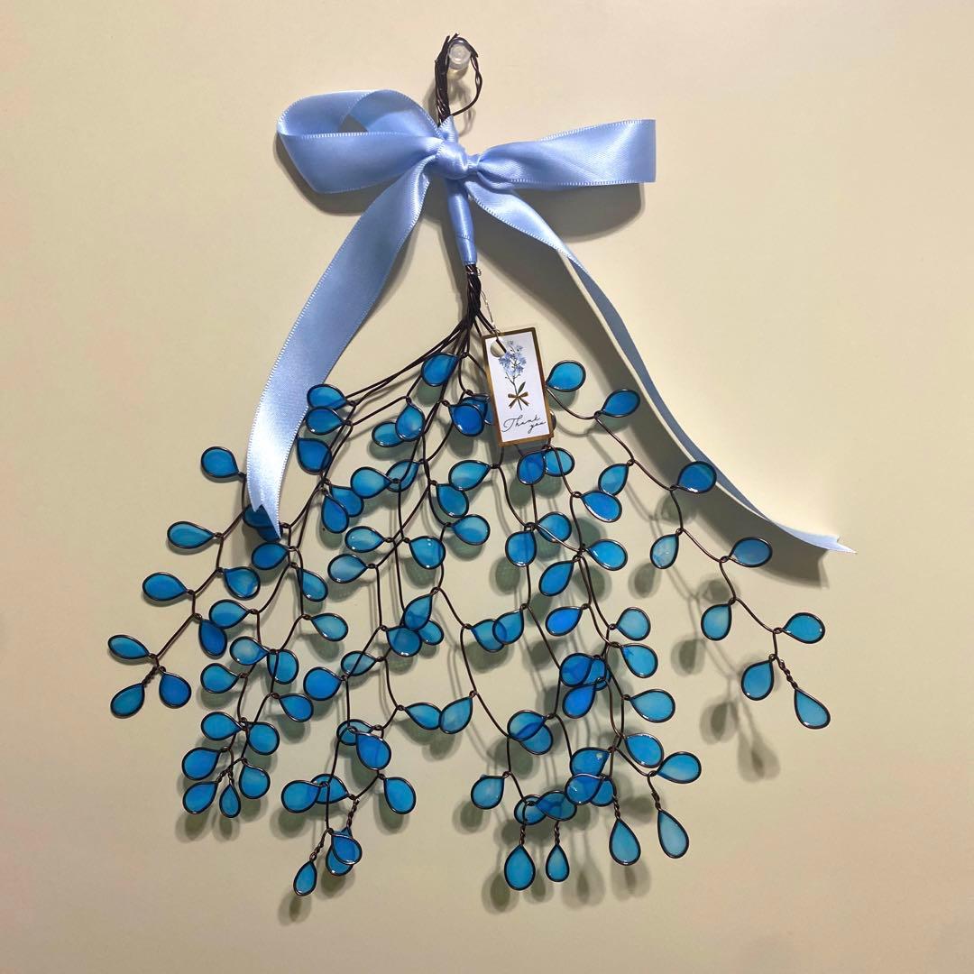 壁飾り ワイヤーアート ワイヤークラフト 雫 しずく 花 針金 レジン