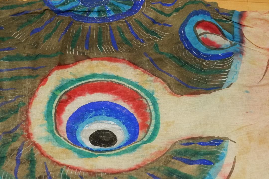 鯉のぼり　大きめ　布製　古い　レトロ　時代物　10-10