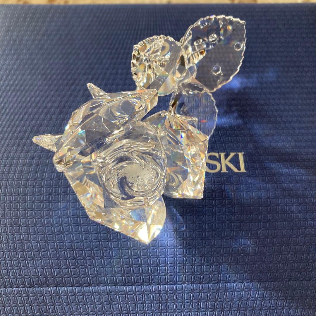 美品 スワロフスキーSWAROVSKI ローズ 薔薇 置き物