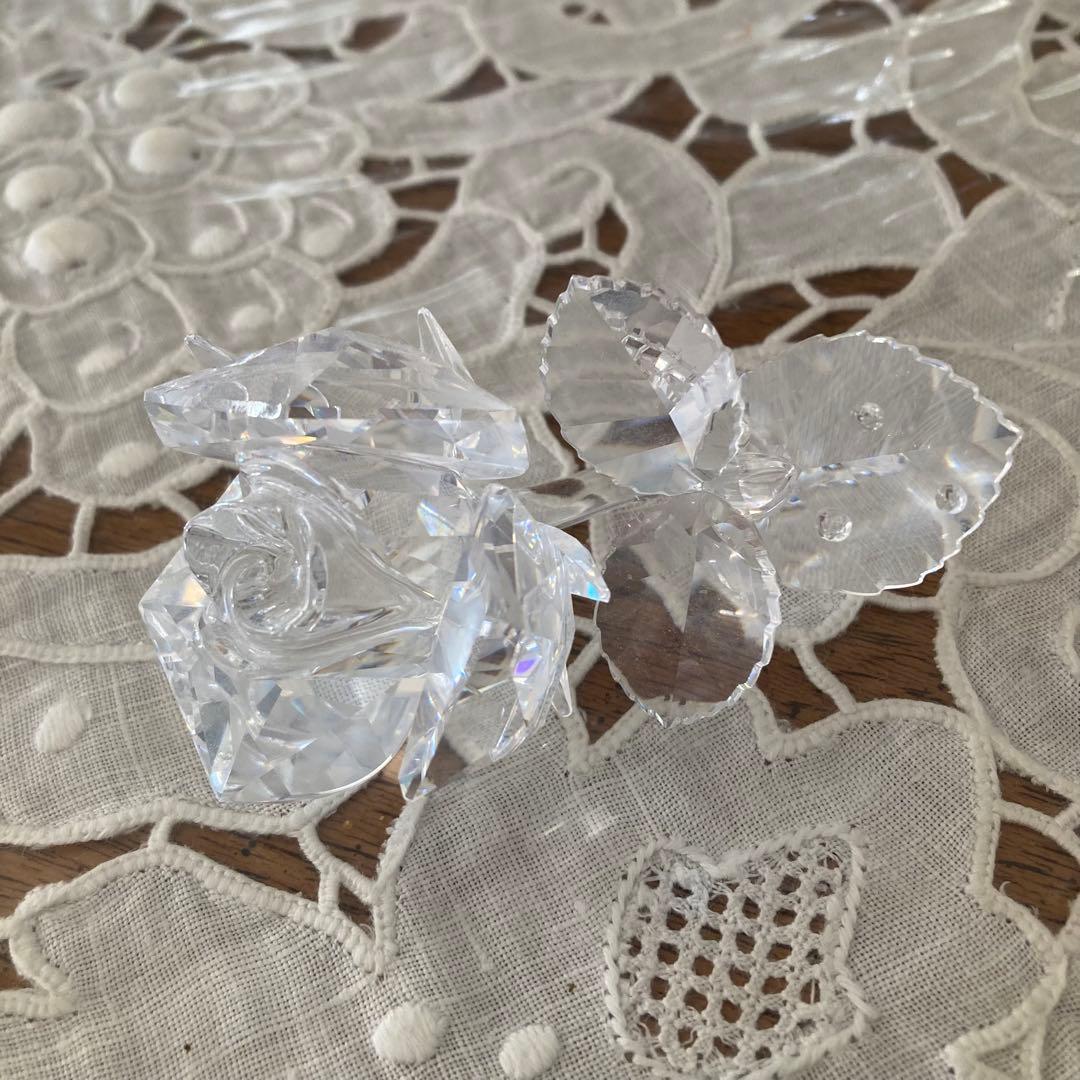 美品 スワロフスキーSWAROVSKI ローズ 薔薇 置き物