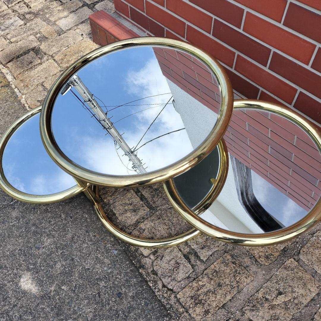 値下げ！ミッドセンチュリーデザイン 3段ラウンドテーブル ガラスサイドテーブル