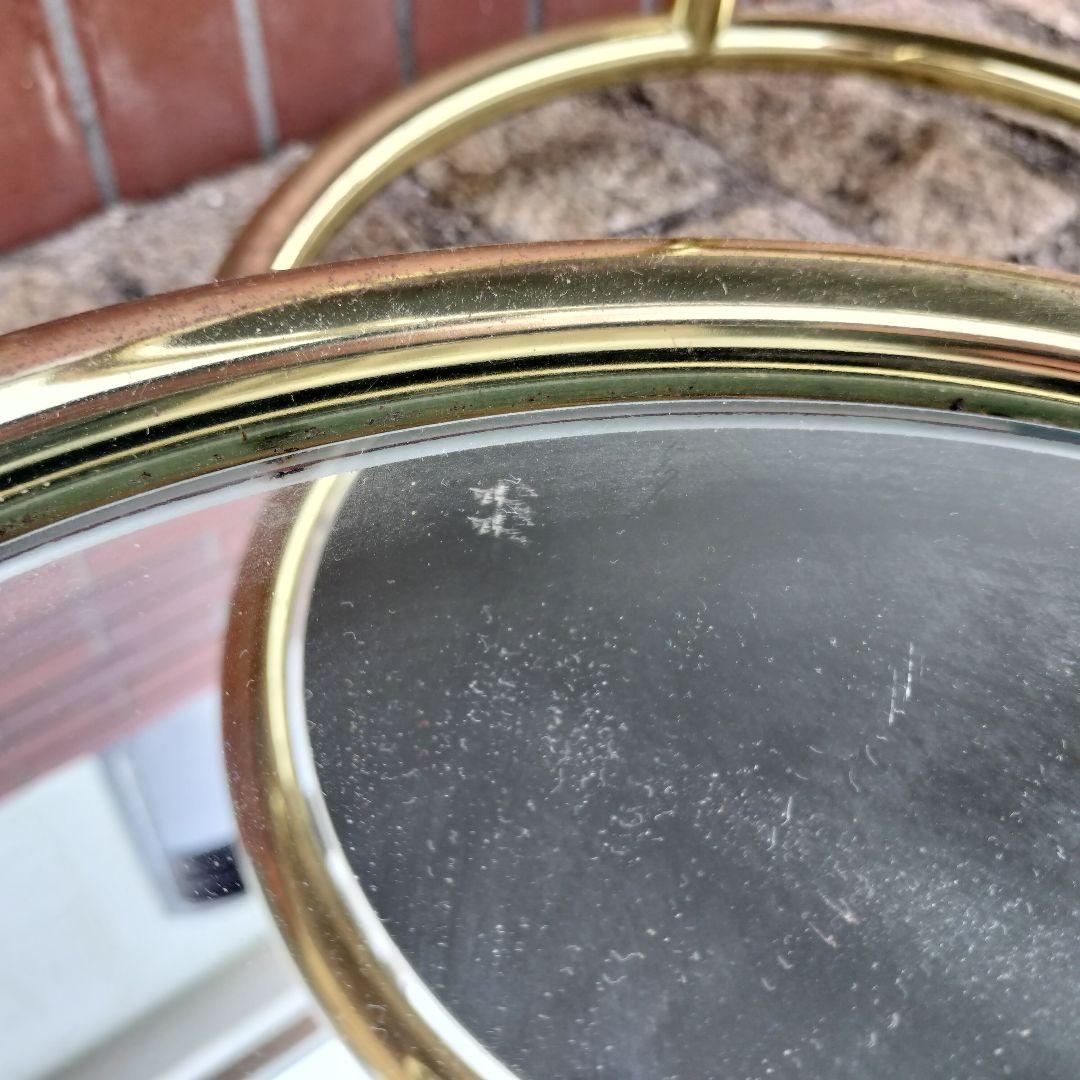 値下げ！ミッドセンチュリーデザイン 3段ラウンドテーブル ガラスサイドテーブル