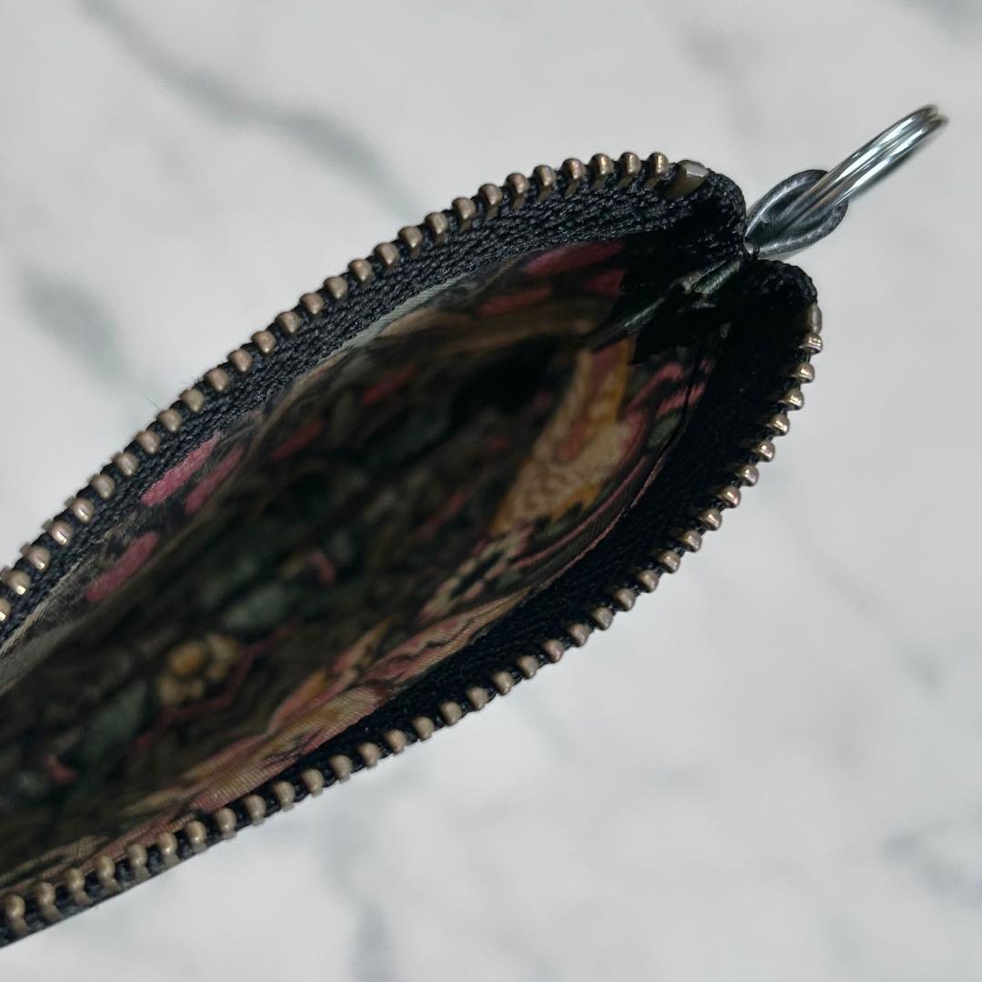 ウィリアムモリス　いちご泥棒 ブラック　カラビナポーチ キーホルダー