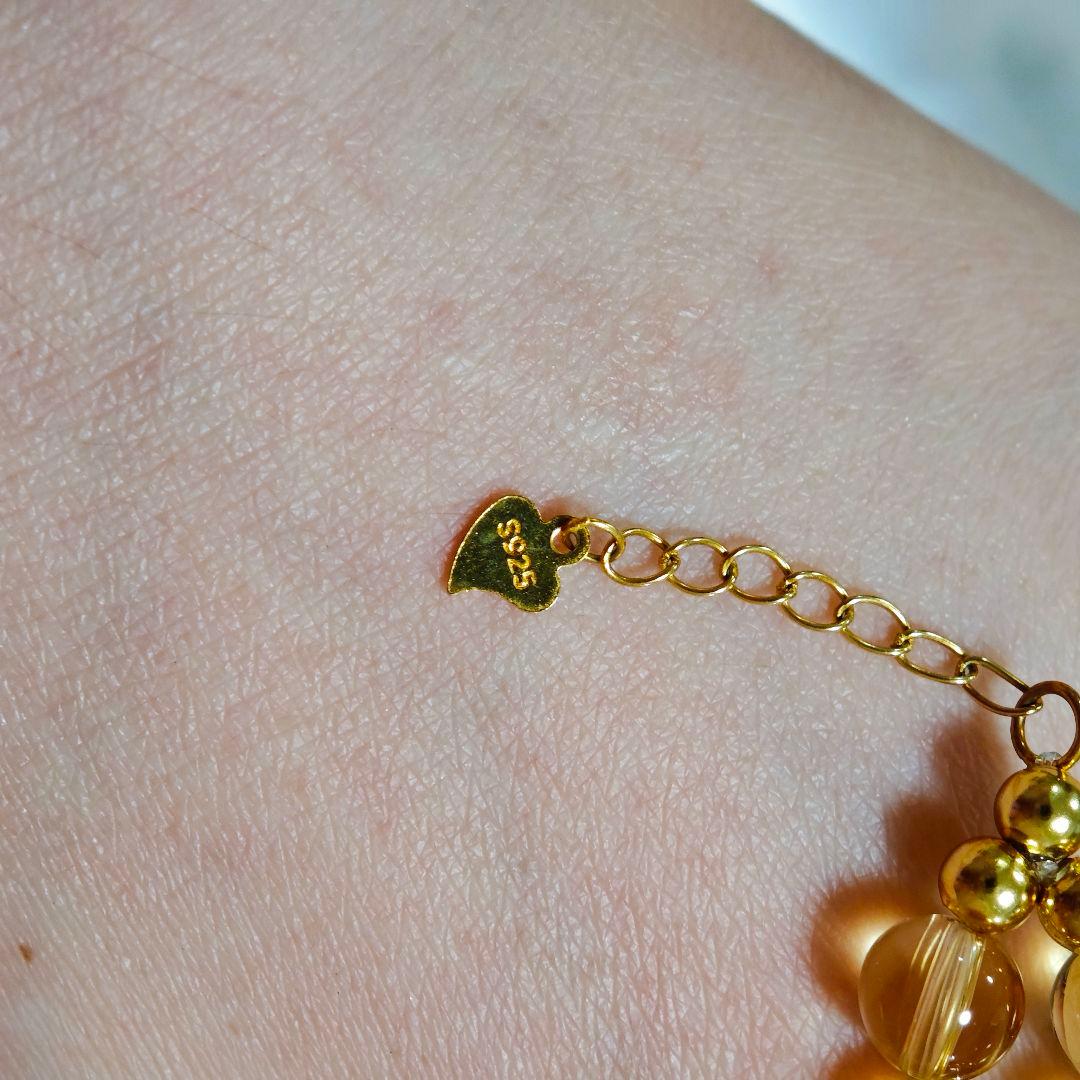 ​【金運・一点物】 シトリンブレスレット 天然石 S925 プリンセスデザイン