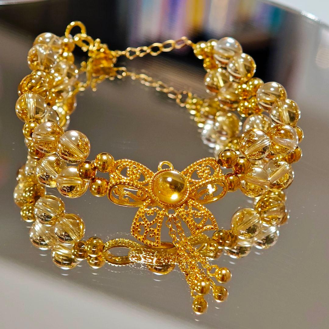 ​【金運・一点物】 シトリンブレスレット 天然石 S925 プリンセスデザイン