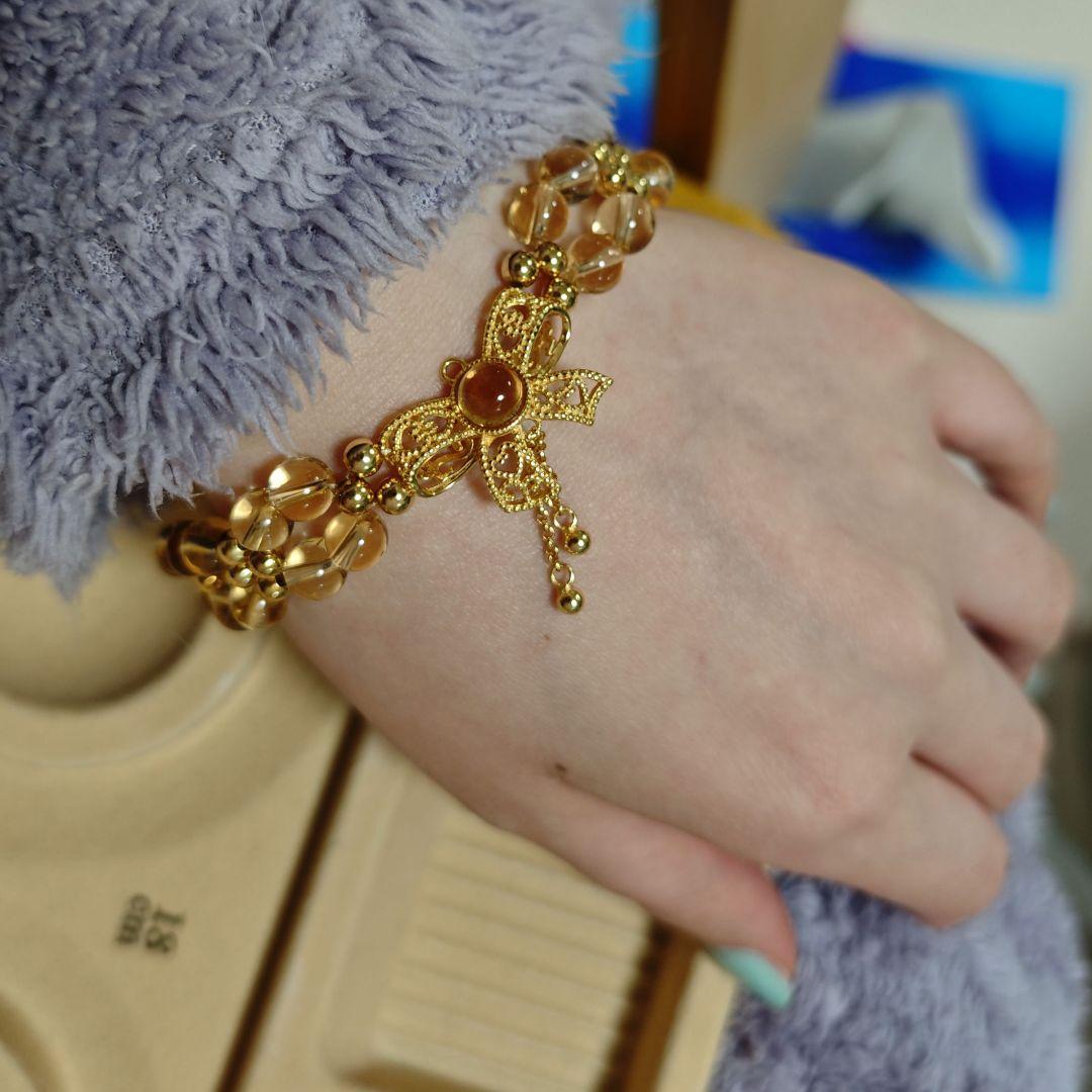 ​【金運・一点物】 シトリンブレスレット 天然石 S925 プリンセスデザイン