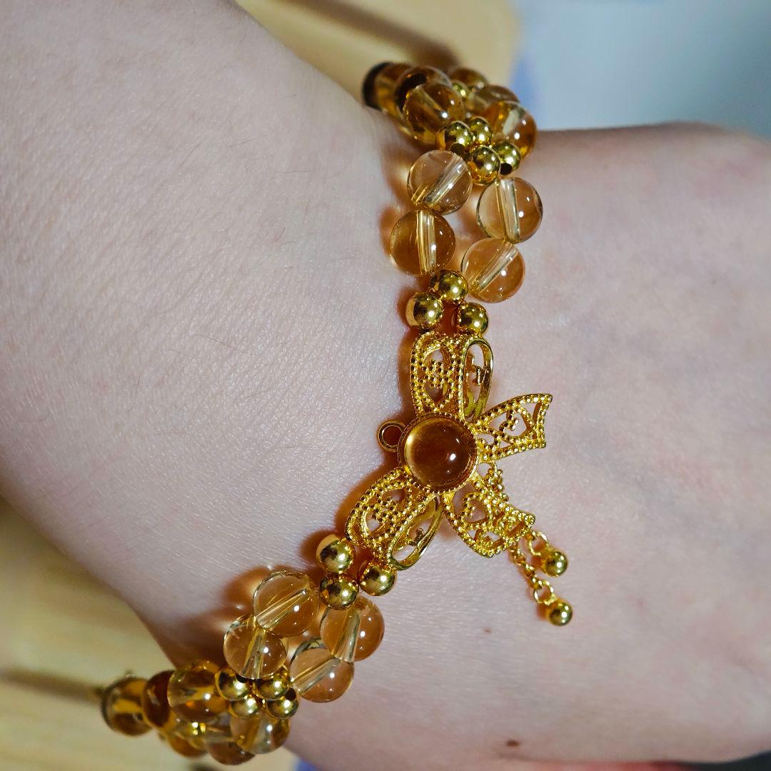 ​【金運・一点物】 シトリンブレスレット 天然石 S925 プリンセスデザイン