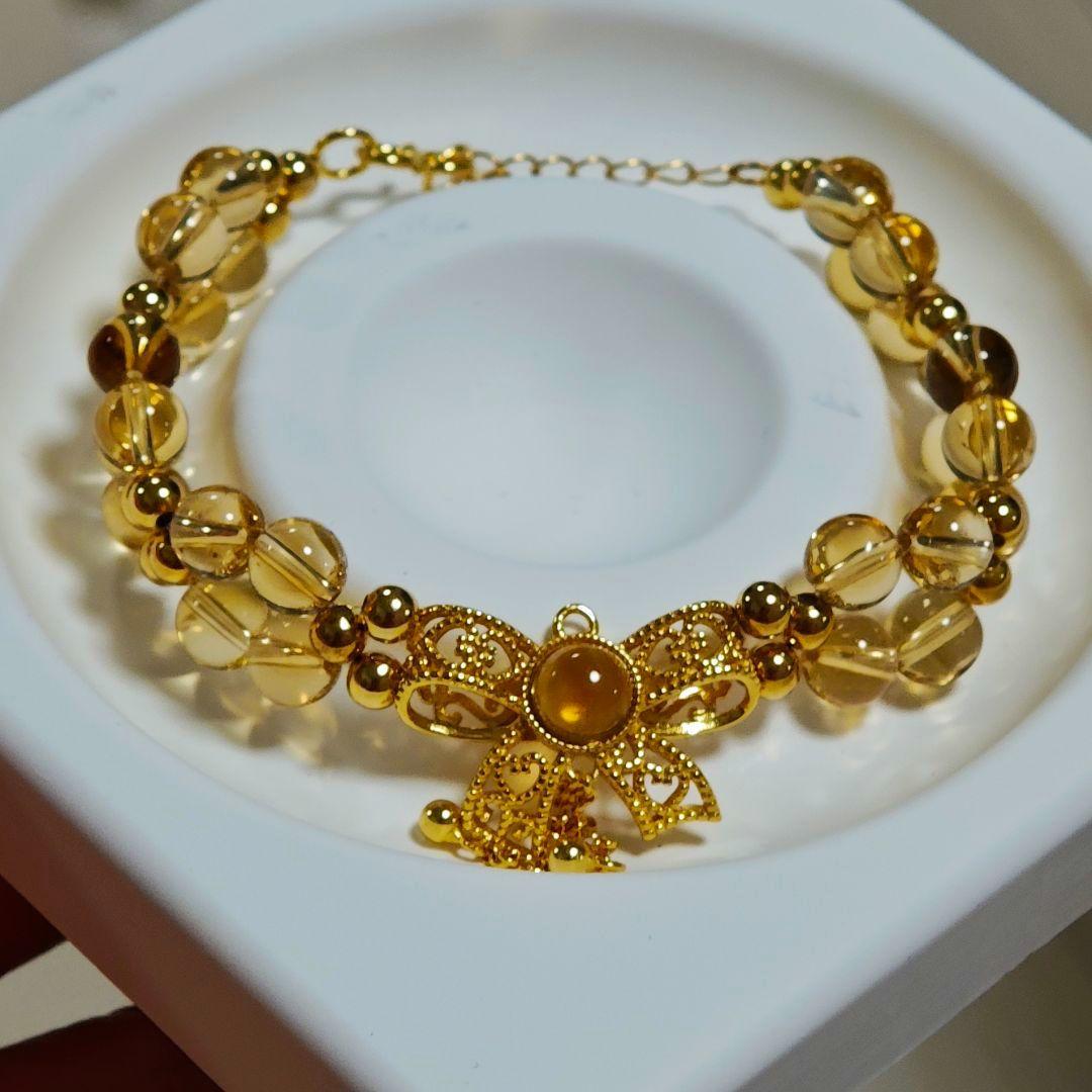 ​【金運・一点物】 シトリンブレスレット 天然石 S925 プリンセスデザイン