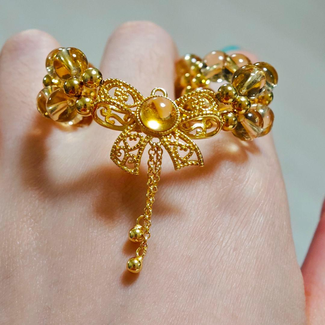 ​【金運・一点物】 シトリンブレスレット 天然石 S925 プリンセスデザイン